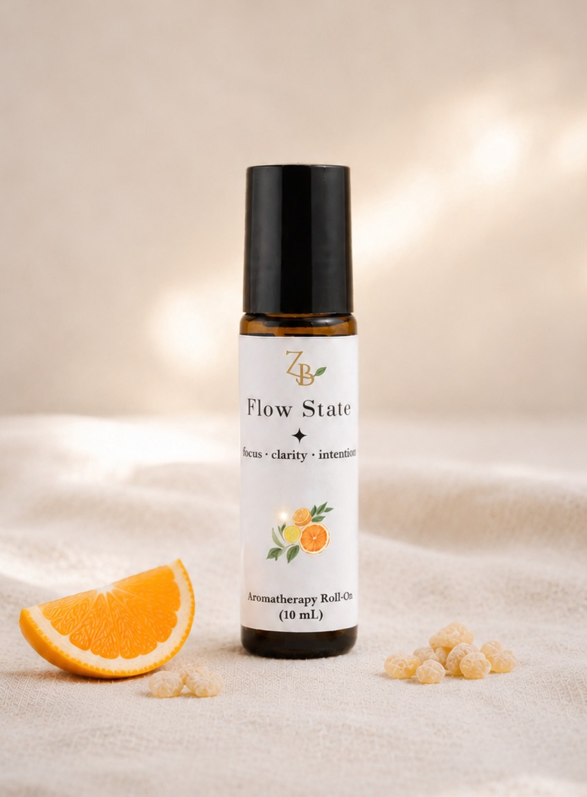 10ml aromatherapy roll-on bottle with citrus and frankincense