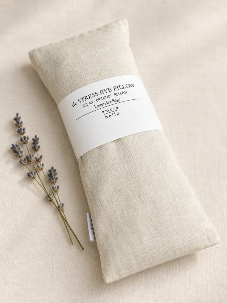 calm eye pillow with lavender sprig